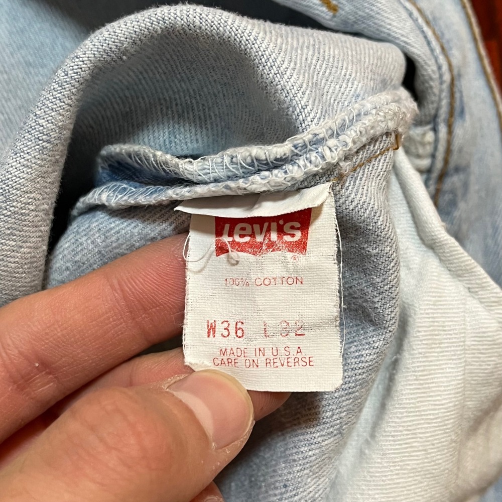 Vintage Levis 501 Jeans Mens 36x32 Straight Fit Light Wash Y2K 90s 00501-0134 * - Picture 5 of 8